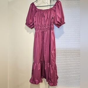 Indigo Rose ruffle off the shoulder dress Size M in purple